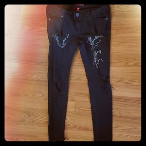 Bongo black super skinny distressed (read desc.)